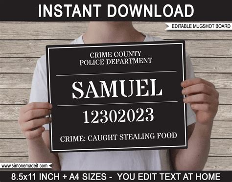Inmate Sign Template